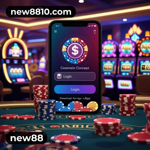 App new88 para iOS e Android — interface mobile, login biométrico e PIX integrado